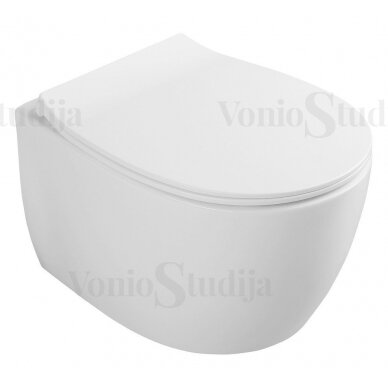 Villeroy & Boch Viconnect WC potinkinis rėmas su chromo spalvos klavišu ir Pakabinamas klozetas Sentimenti Rimless 36x51cm, su slim lėtaeigiu dangčiu 1