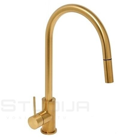 Virtuvinis maišytuvas su ištraukiamu dušiuku SAT Aurum SATBAUR286BG braižyto aukso spalvos Virtuvinis maišytuvas su ištraukiamu dušiuku SAT Aurum SATBAUR286BG braižyto aukso spalvos