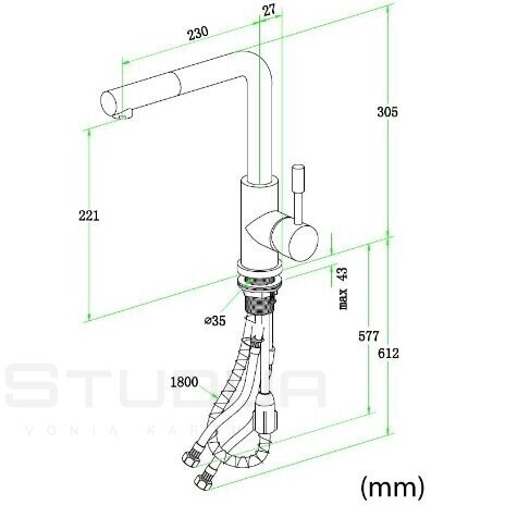 Villeroy & Boch virtuvinis maišytuvas su ištraukiamu dušeliu Steel Shower nerūdijantis plienas 7 Villeroy & Boch virtuvinis maišytuvas su ištraukiamu dušeliu Steel Shower nerūdijantis plienas 7