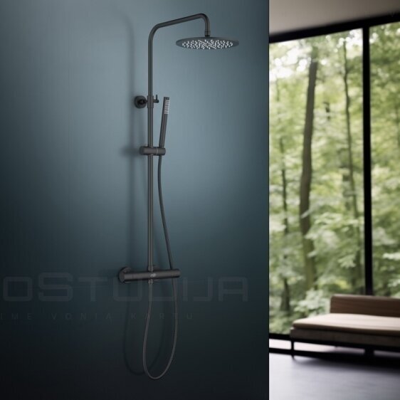 Virštinkinė termostatinė dušo sistema Blue Water Boston juodos matinės spalvos BOS-ZKPN.400 2 Virštinkinė termostatinė dušo sistema Blue Water Boston juodos matinės spalvos BOS-ZKPN.400 2