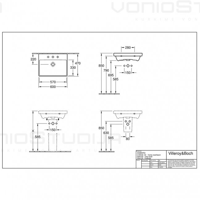 Villeroy&Boch praustuvas 600x470 Avento 41586001 1 Villeroy&Boch praustuvas 600x470 Avento 41586001 1