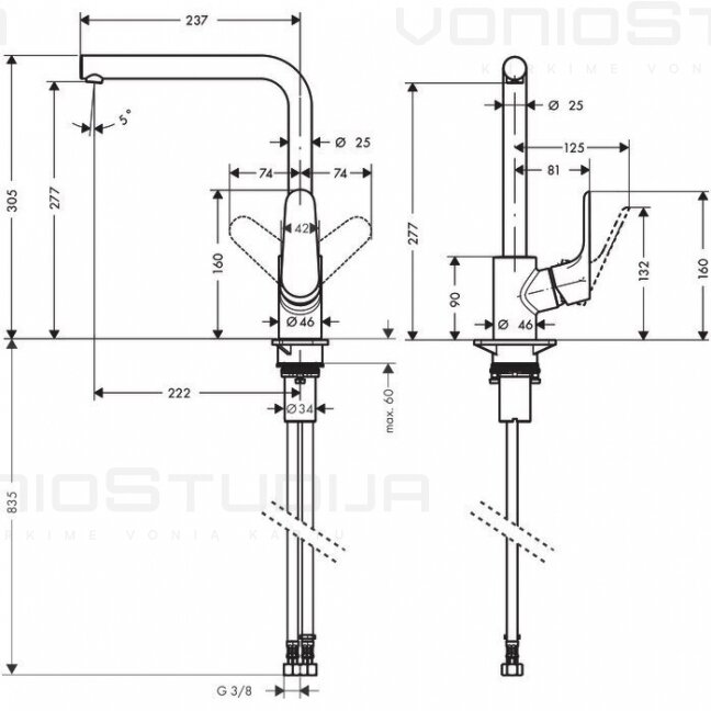 Virtuvinis maišytuvas Hansgrohe Focus M41 1 Virtuvinis maišytuvas Hansgrohe Focus M41 1