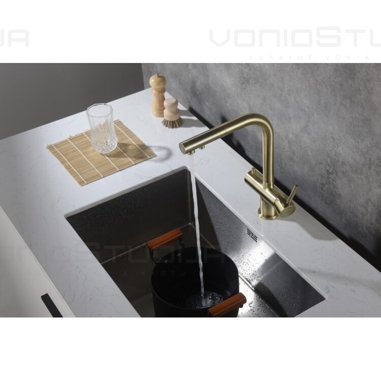 Virtuvinis maišytuvas Blue Water APALA su dušu ir su jungtimi filtrui bronza spalvos 2