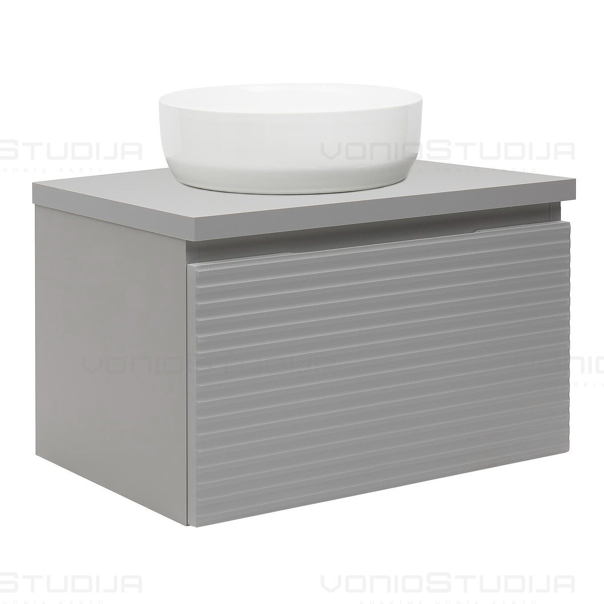 Vonios spintelė Savona 98x43x44,8 cm pastatomam praustuvui pilkos matinės spalvos Vonios spintelė Savona 98x43x44,8 cm pastatomam praustuvui pilkos matinės spalvos