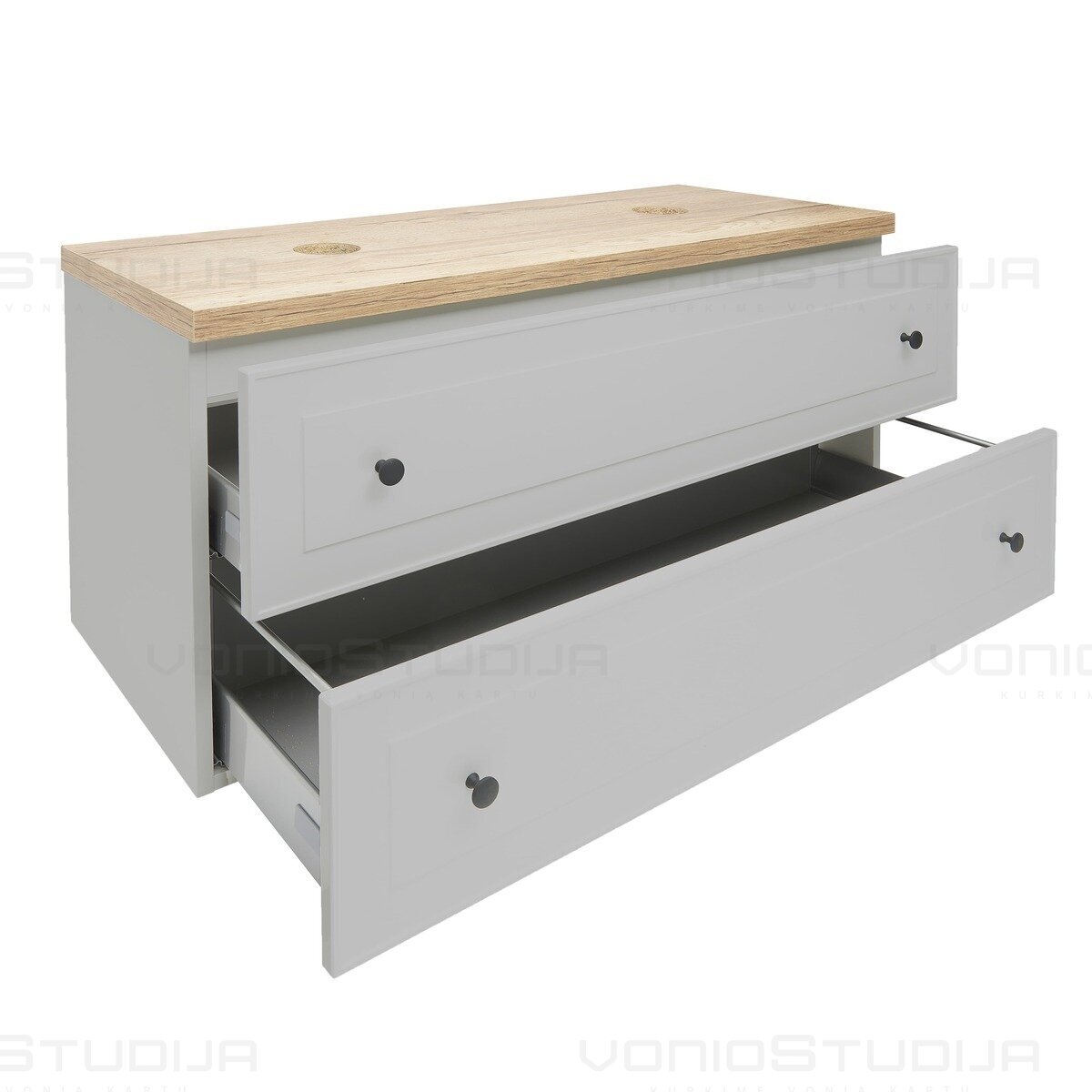 Vonios spintelė pastatomiems praustuvams Naturel Forli 120 cm pilkos matinės spalvos 2