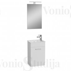 Vonios baldų komplektas MIA Vitra 40cm, blizgios baltos spalvos
