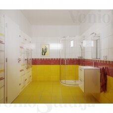 Vonios baldų komplektas MIA Vitra 60cm, baltos spalvos