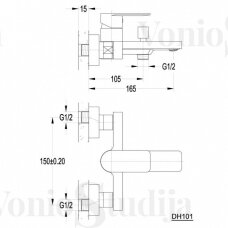 Vonios maišytuvas Aqualine Daphne DH101