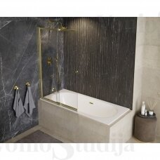 Vonios sienelė BESCO EASY SLIDE 100x150 cm aukso spalvos profiliais