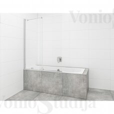 Vonios sienelė SAT Walk-In Xmotion 150x117,5 skaidrus stiklas chromo profiliai