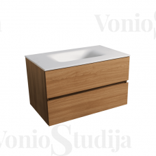 Vonios spinetelė su praustuvu Verona 66cm šviesios medienos spalvos