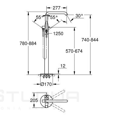 Grohe Essence 23491DL1 vonios maišytuvas iš grindų, brushed warm sunset spalvos 1 Grohe Essence 23491DL1 vonios maišytuvas iš grindų, brushed warm sunset spalvos 1