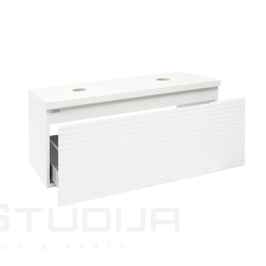 Vonios spintelė Savona 118x43x44,8 cm pastatomiems praustuvams baltos spalvos Vonios spintelė Savona 118x43x44,8 cm pastatomiems praustuvams baltos spalvos