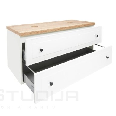 Vonios spintelė pastatomiems praustuvams Naturel Forli 120 cm baltos spalvos