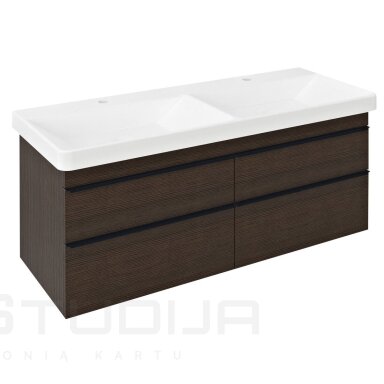 Vonios spintelė su dvigubu praustuvu Sapho SITIA 120x46cm sendintos pušies spalvos Vonios spintelė su dvigubu praustuvu Sapho SITIA 120x46cm sendintos pušies spalvos