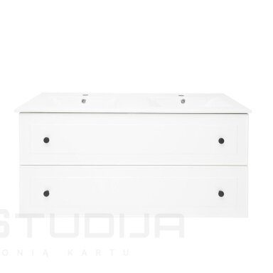 Vonios spintelė su praustuvu Naturel Forli 120 cm baltos spalvos