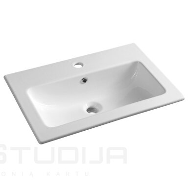 Siaura vonios spintelė su praustuvu Sapho CIRASA 60x40cm sidabrinio ąžuolo spalvos