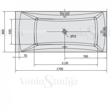 Vonia ALIA 170 170x80x45 cm Akrilinė 41119 8