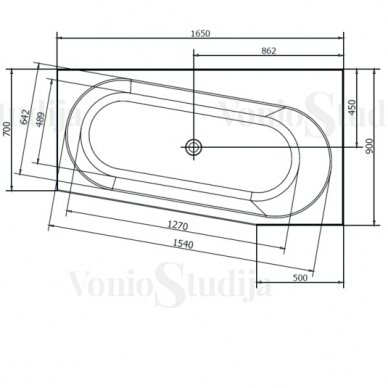 Vonia ASTRA WR 165x90x48cm Akrilinė 31611 3