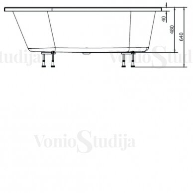 Vonia ASTRA WR 165x90x48cm Akrilinė 31611 4