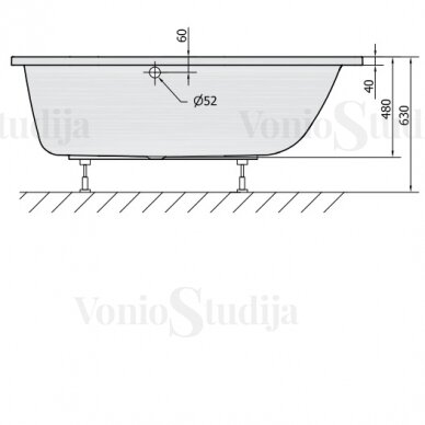 Vonia CLEO 170x70x48cm Akrilinė 74611 1