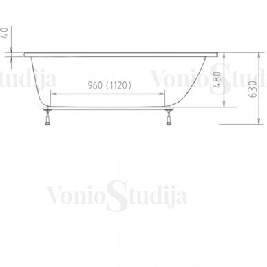 Vonia CLEO 170x75x48 cm Akrilinė 94611 1