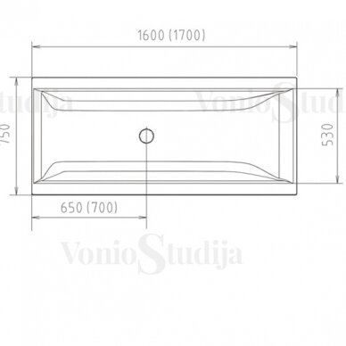 Vonia CLEO 170x75x48 cm Akrilinė 94611 2