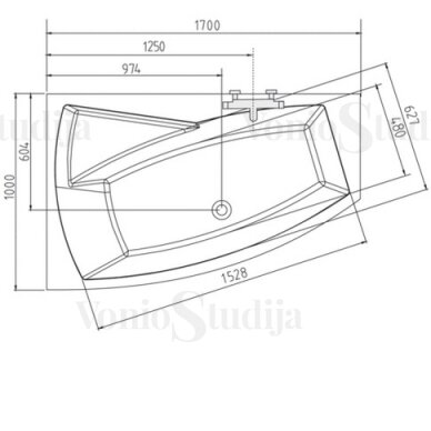 Vonia EVIA L 170x100x47cm Akrilinė 21611 5