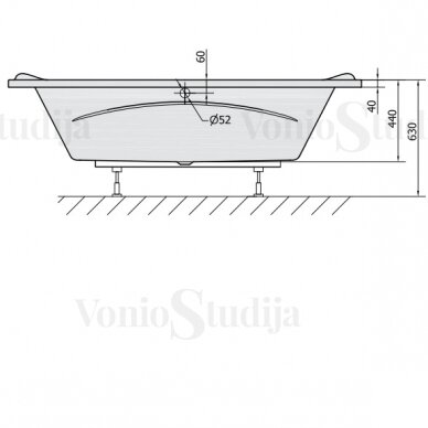 Vonia GARDA 190x90x44cm Akrilinė 14111 2