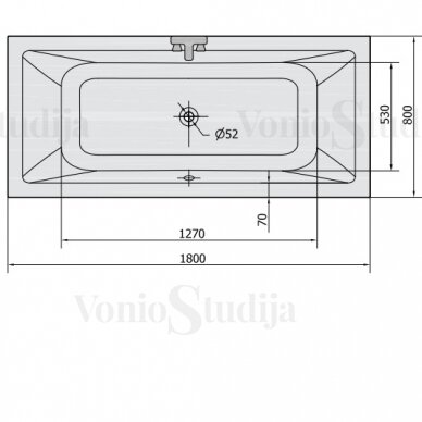 Vonia KRYSTA 180x80x39cm Akrilinė 71710 5