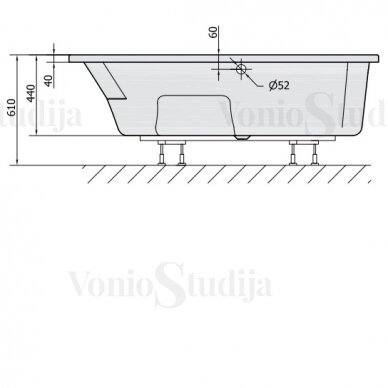 Vonia MAMBA R 170x100x45cm Akrilinė 77111 8