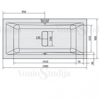 Vonia MARLENE 190x90x48cm Akrilinė 71607 8