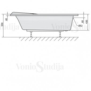 Vonia NAOS L 170x100x43cm Akrilinė 98111 8