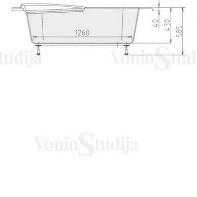 Vonia NAOS R 180x100x43cm Akrilinė 47111 6