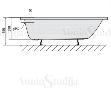 Vonia NOEMI 160x70x39cm Akrilinė 71707 2