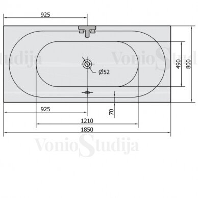 Vonia VIVA B 185x80x47cm Akrilinė 71968 6