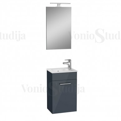 Vonios baldų komplektas MIA Vitra 40cm, blizgios antracito spalvos