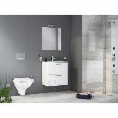 Vonios baldų komplektas MIA Vitra 60cm, baltos spalvos 3