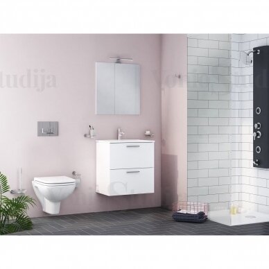 Vonios baldų komplektas MIA Vitra 80cm blizgios baltos spalvos 2