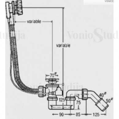 Vonios sifonas Viega Simplex 1