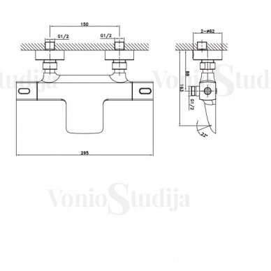 Vonios termostatinis maišytuvas Mixona MG410 9