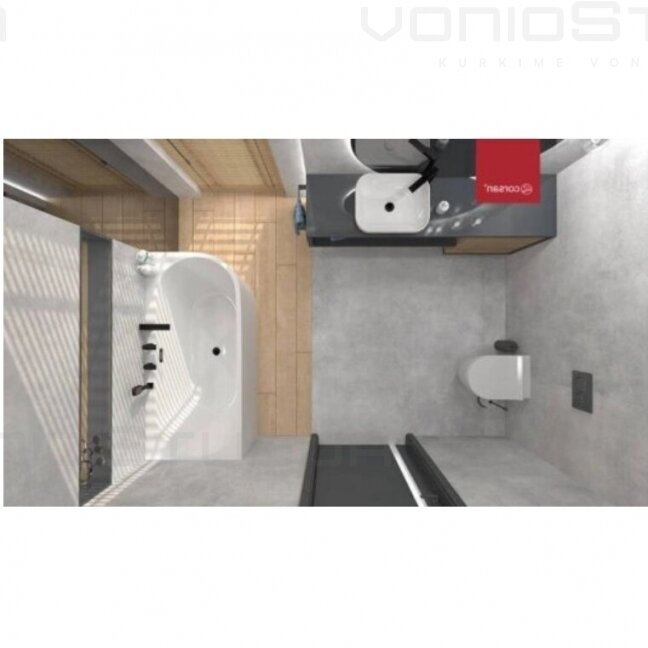 Vonia Corsan E230XL INTERO Kairinė 170cm su juodu clicklack 4 Vonia Corsan E230XL INTERO Kairinė 170cm su juodu clicklack 4