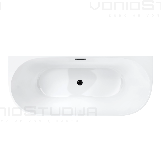 Vonia Corsan MONO E029XL 170cm, akrilinė, glaudžiama prie sienos juodos spalvos Click-clack 1