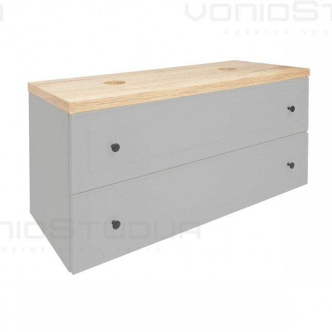 Vonios spintelė pastatomiems praustuvams Naturel Forli 120 cm pilkos matinės spalvos 1 Vonios spintelė pastatomiems praustuvams Naturel Forli 120 cm pilkos matinės spalvos 1