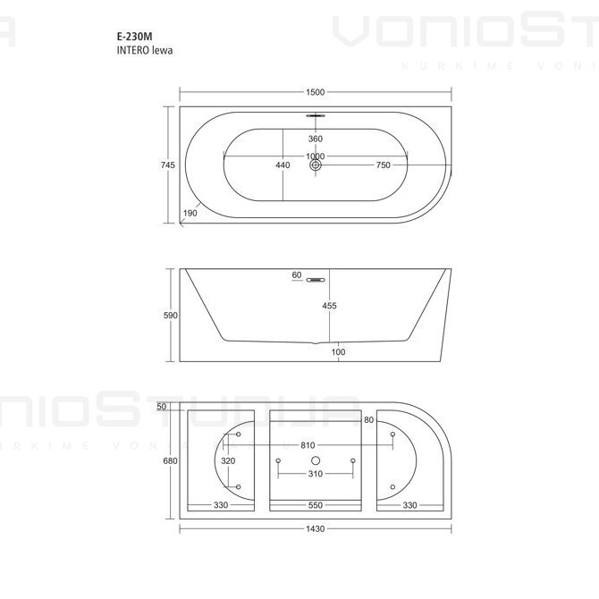 Vonia Corsan INTERO E230M 150cm kairinė 6