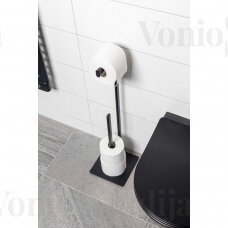WC Stovas SAT su tualetinio popieriaus laikikliu SATDZASDRZPAPC juodas matinis