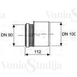 WC redukuotas perėjimas DN 90/100 1